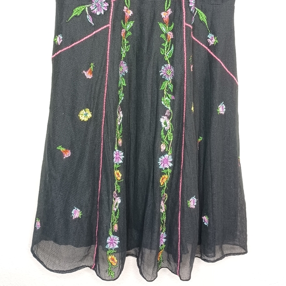 Free People Black Floral Mini Dress - Picture 5 of 16